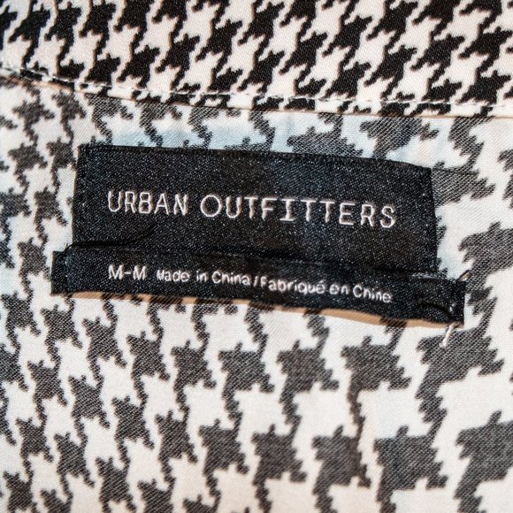 Urban Outfitters Psychedelic Wavy Hounds Tooth Collared Blouse Layering - Picture 3 of 3